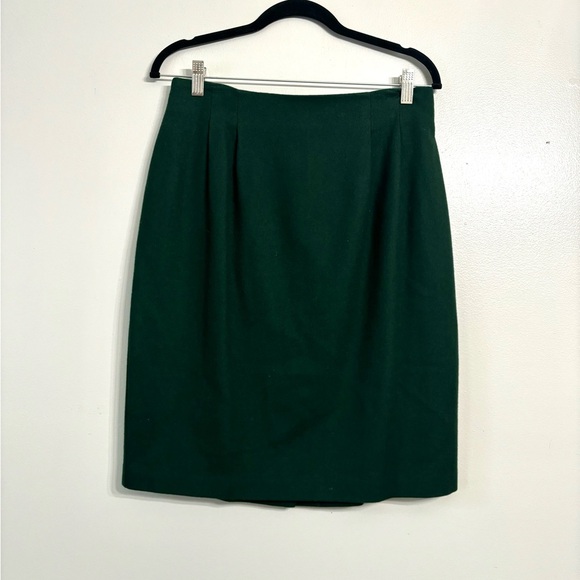 REQUIREMENTS  green wool fully lined zip up women pencil skirt - Picture 1 of 6